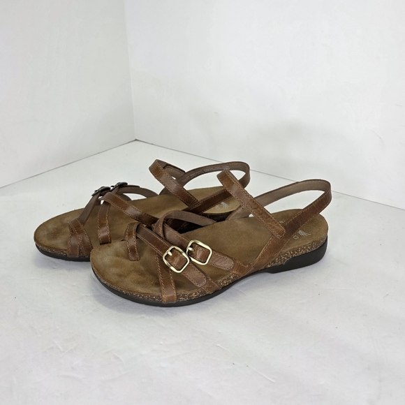 Dansko Women's Roslyn Tan Brown Waxy Burnished Sandal Buckle EU 37 US Size 6.5-7 - Picture 5 of 14